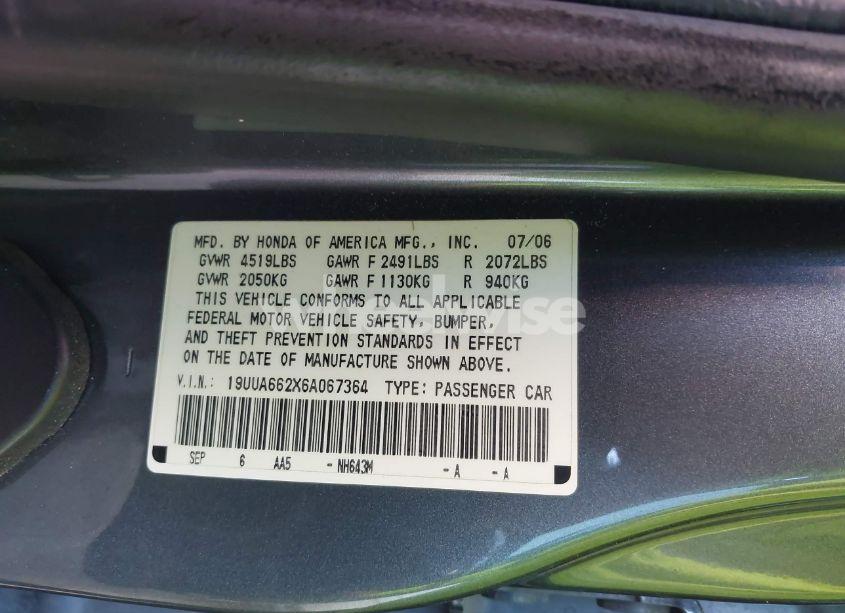 Photo 9 of 2006 Acura Tl (VIN 19UUA662X6A067364)