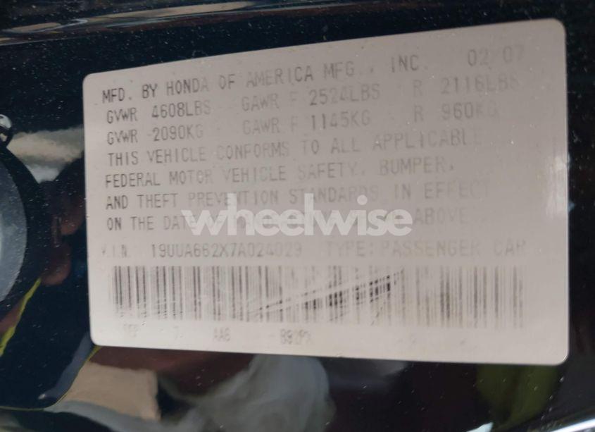 Photo 9 of 2007 Acura Tl 3.2 (VIN 19UUA662X7A024029)