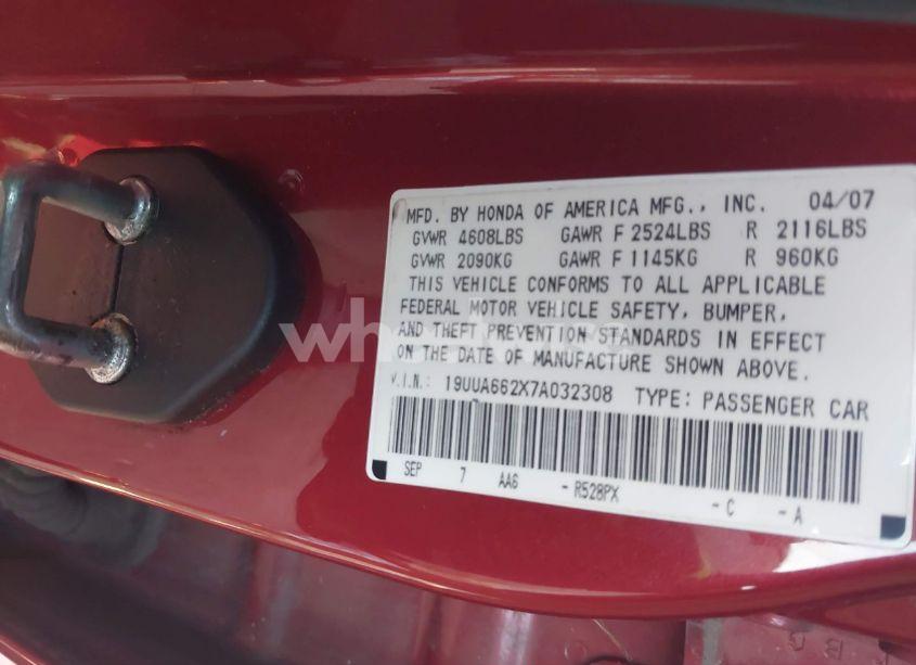 Photo 9 of 2007 Acura Tl 3.2 (VIN 19UUA662X7A032308)