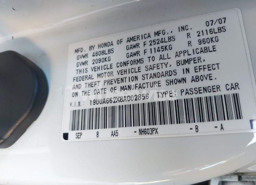 Photo 9 of 2008 Acura Tl 3.2 (VIN 19UUA662X8A002856)