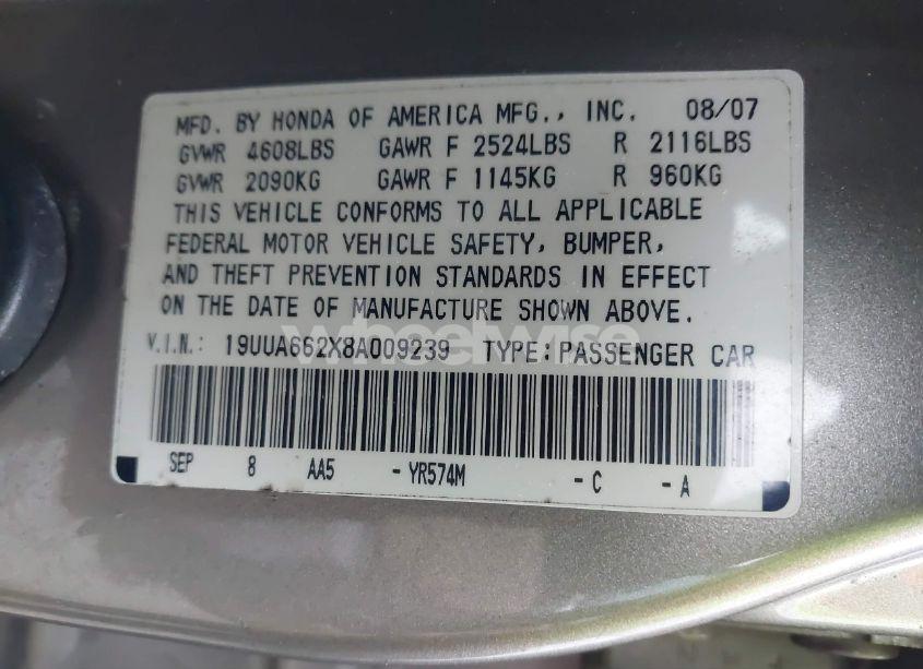 Photo 9 of 2008 Acura Tl 3.2 (VIN 19UUA662X8A009239)