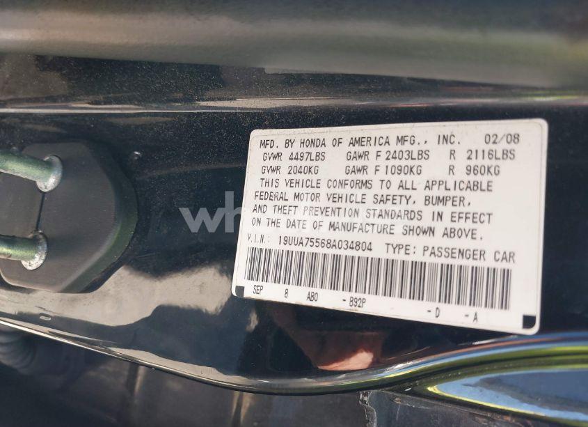 Photo 9 of 2008 Acura Tl TYPE S (VIN 19UUA75568A034804)