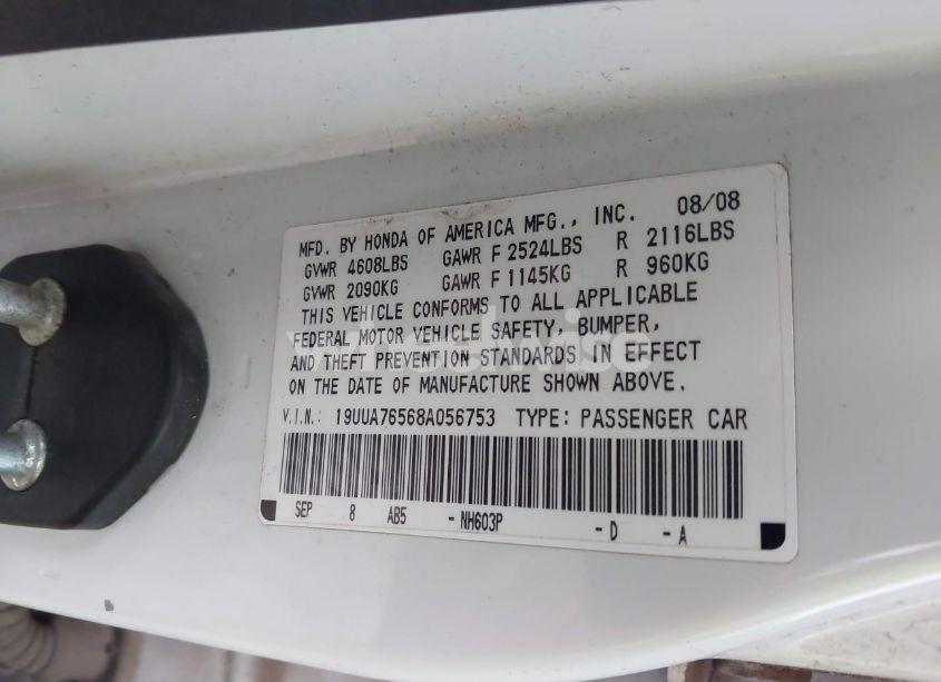 Photo 9 of 2008 Acura Tl TYPE S (VIN 19UUA76568A056753)