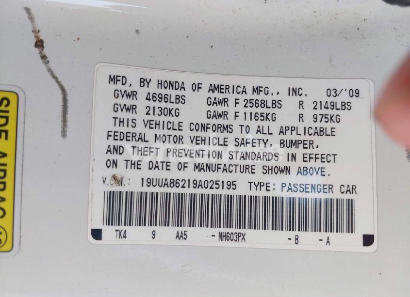 Photo 9 of 2009 Acura Tl 3.5 (VIN 19UUA86219A025195)