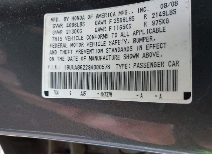 Photo 9 of 2009 Acura Tl 3.5 (VIN 19UUA86229A000578)