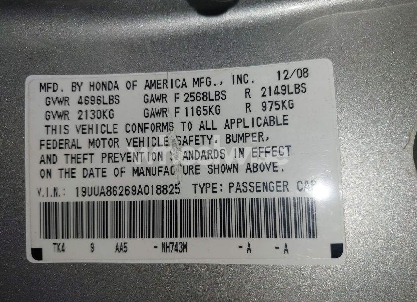 Photo 9 of 2009 Acura Tl 3.5 (A5) (VIN 19UUA86269A018825)