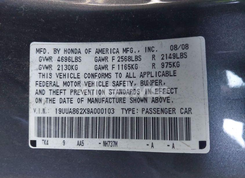 Photo 9 of 2009 Acura Tl 3.5 (VIN 19UUA862X9A000103)