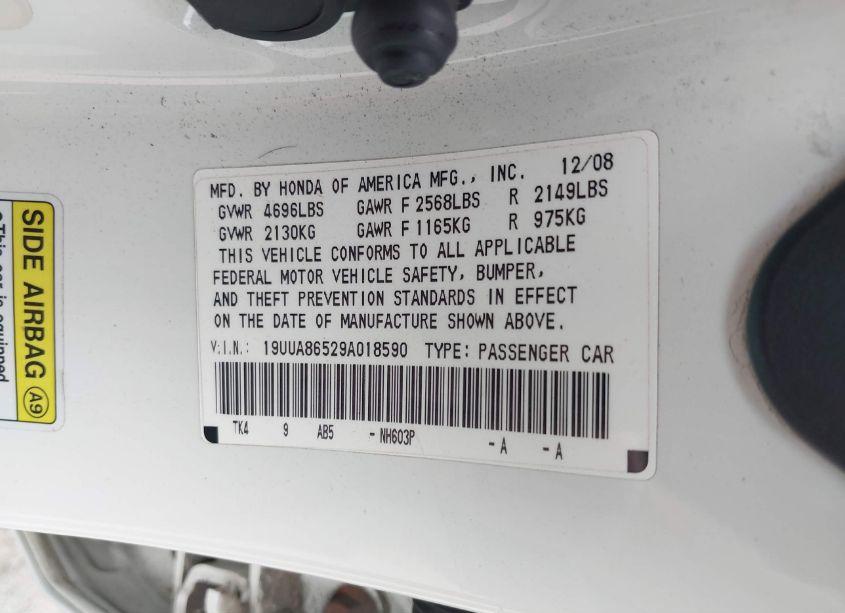 Photo 9 of 2009 Acura Tl 3.5 (VIN 19UUA86529A018590)