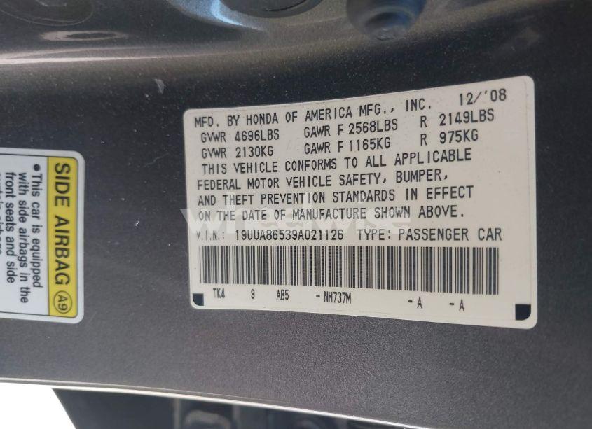Photo 9 of 2009 Acura Tl 3.5 (VIN 19UUA86539A021126)