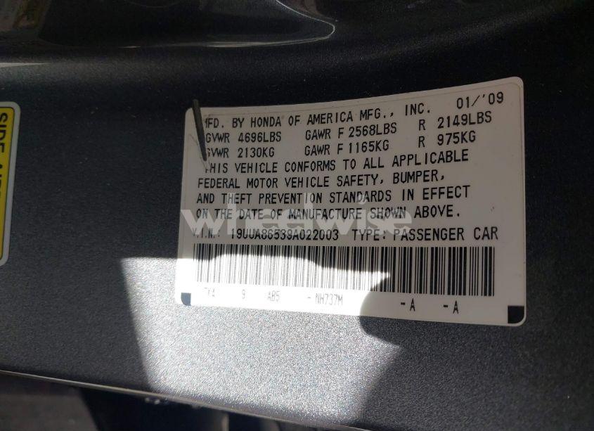 Photo 9 of 2009 Acura Tl 3.5 (VIN 19UUA86539A022003)