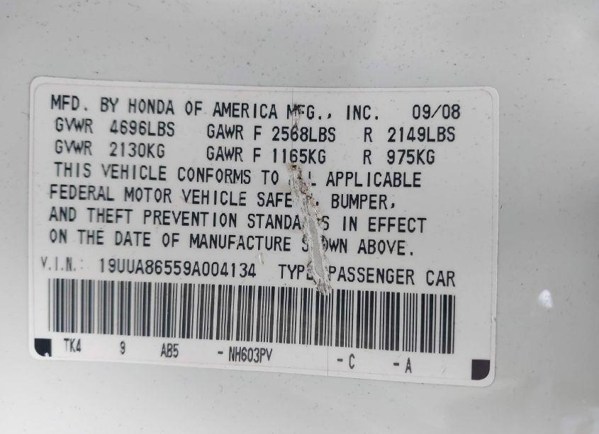Photo 9 of 2009 Acura Tl 3.5 (VIN 19UUA86559A004134)