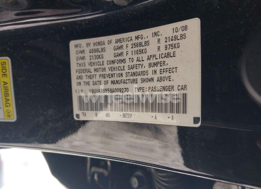 Photo 9 of 2009 Acura Tl 3.5 (VIN 19UUA86559A009270)