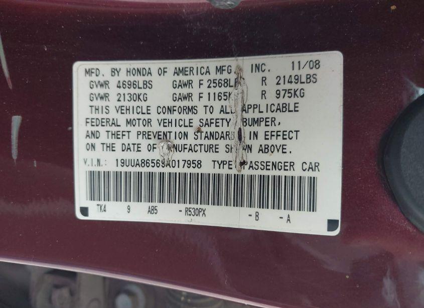 Photo 9 of 2009 Acura Tl 3.5 (VIN 19UUA86569A017958)