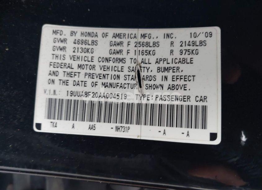 Photo 9 of 2010 Acura Tl 3.5 (VIN 19UUA8F20AA004519)