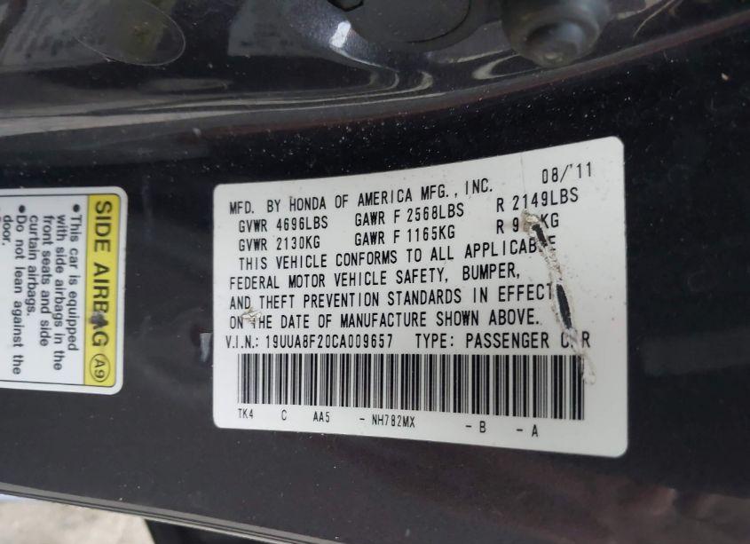 Photo 9 of 2012 Acura Tl 3.5 (VIN 19UUA8F20CA009657)