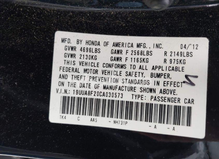 Photo 9 of 2012 Acura Tl 3.5 (VIN 19UUA8F20CA030573)