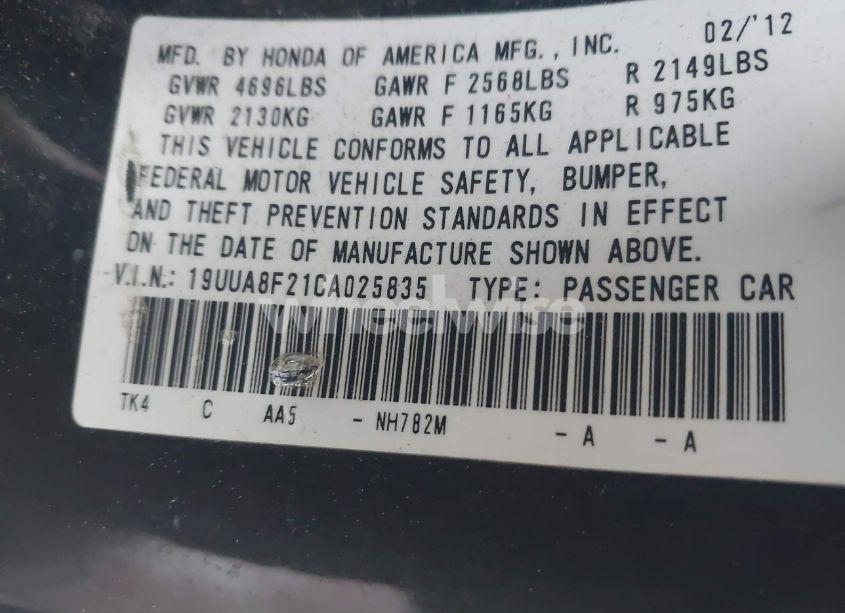 Photo 9 of 2012 Acura Tl 3.5 (VIN 19UUA8F21CA025835)