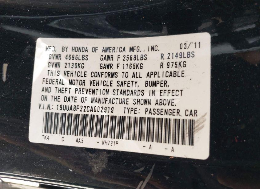 Photo 9 of 2012 Acura Tl 3.5 (VIN 19UUA8F22CA002919)
