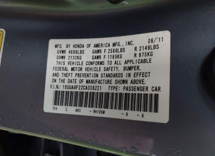 Photo 9 of 2012 Acura Tl 3.5 (VIN 19UUA8F22CA008221)