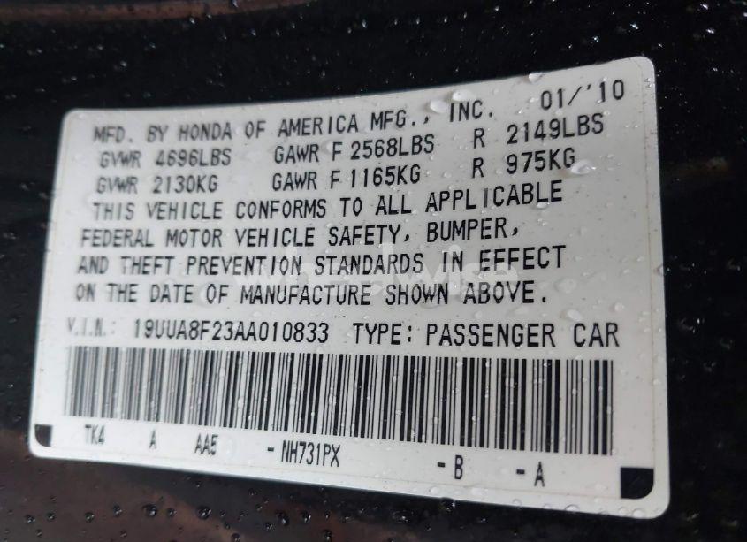 Photo 9 of 2010 Acura Tl 3.5 (VIN 19UUA8F23AA010833)