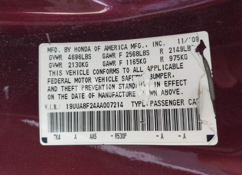 Photo 9 of 2010 Acura Tl 3.5 (VIN 19UUA8F24AA007214)
