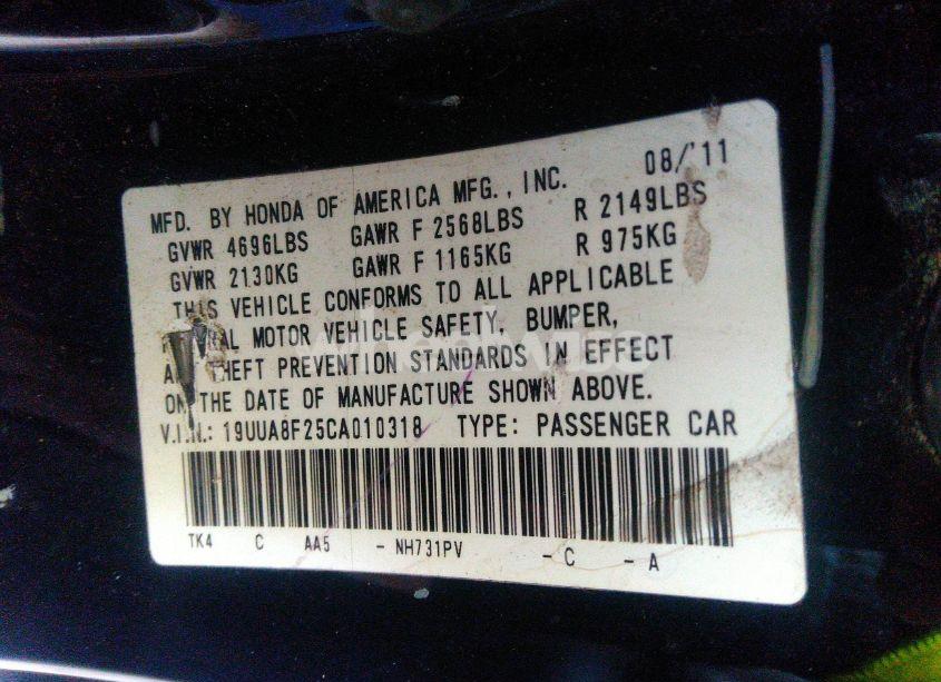 Photo 9 of 2012 Acura Tl 3.5 (VIN 19UUA8F25CA010318)