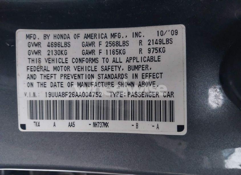 Photo 9 of 2010 Acura Tl 3.5 (VIN 19UUA8F26AA004752)