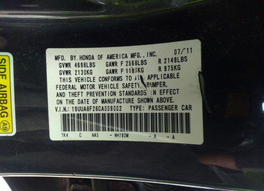 Photo 9 of 2012 Acura Tl 3.5 (VIN 19UUA8F26CA009002)