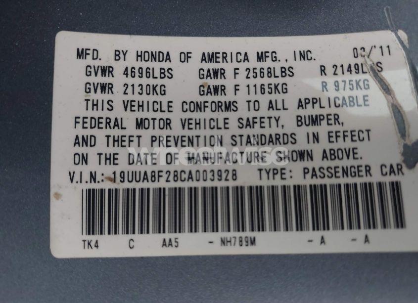 Photo 9 of 2012 Acura Tl 3.5 (VIN 19UUA8F28CA003928)