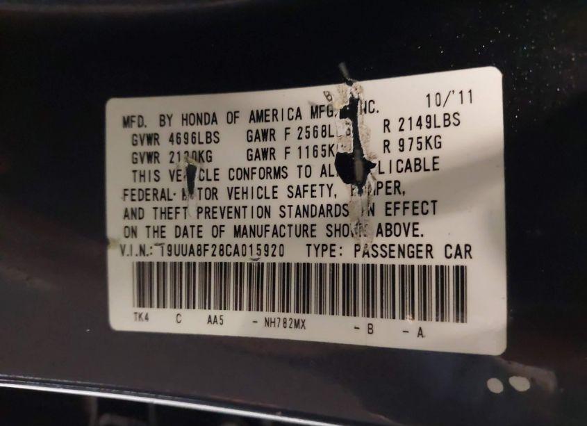 Photo 9 of 2012 Acura Tl 3.5 (VIN 19UUA8F28CA015920)