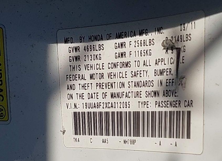 Photo 9 of 2012 Acura Tl 3.5 (VIN 19UUA8F2XCA012095)