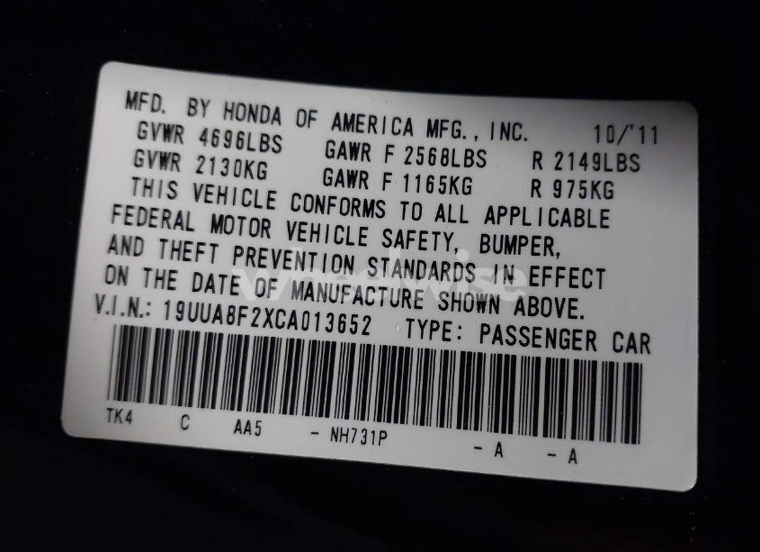 Photo 9 of 2012 Acura Tl 3.5 (VIN 19UUA8F2XCA013652)