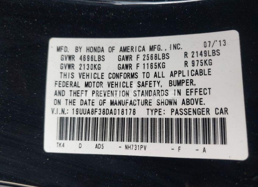 Photo 9 of 2013 Acura Tl 3.5 SPECIAL EDITION (VIN 19UUA8F38DA018178)