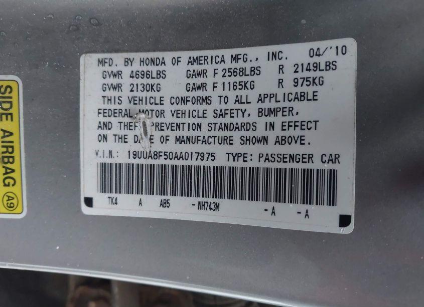 Photo 9 of 2010 Acura Tl 3.5 (VIN 19UUA8F50AA017975)