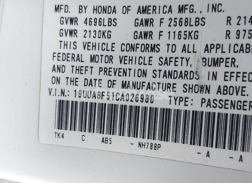 Photo 9 of 2012 Acura Tl 3.5 (VIN 19UUA8F51CA026980)