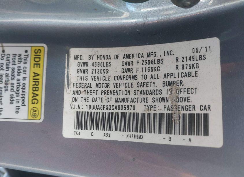 Photo 9 of 2012 Acura Tl 3.5 (VIN 19UUA8F53CA005970)