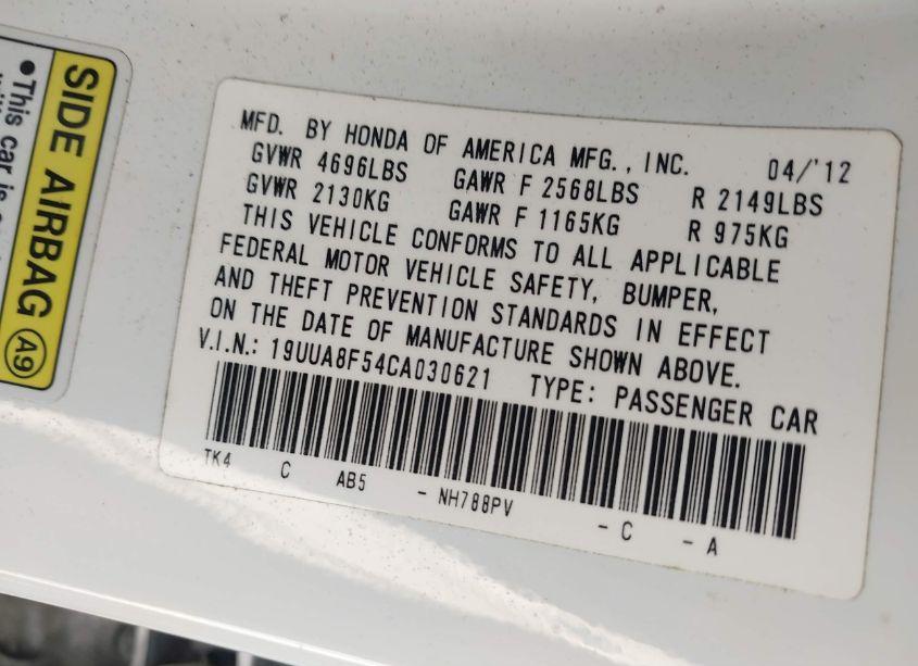 Photo 9 of 2012 Acura Tl 3.5 (VIN 19UUA8F54CA030621)