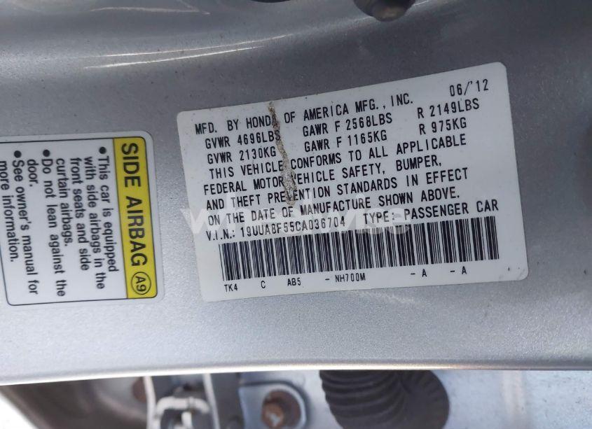 Photo 9 of 2012 Acura Tl 3.5 (VIN 19UUA8F55CA036704)
