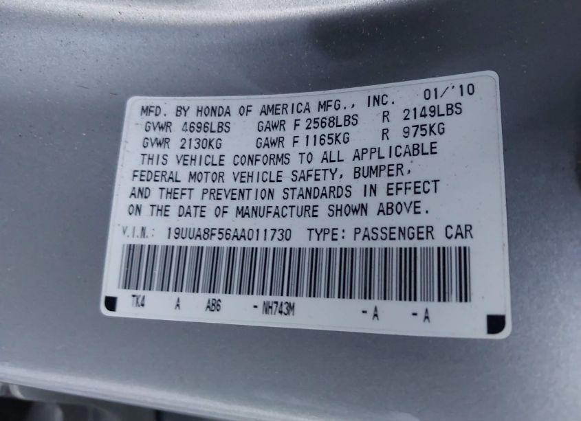 Photo 9 of 2010 Acura Tl 3.5 (VIN 19UUA8F56AA011730)