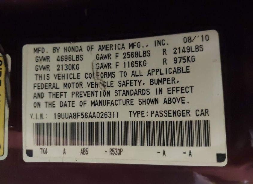 Photo 9 of 2010 Acura Tl 3.5 (VIN 19UUA8F56AA026311)