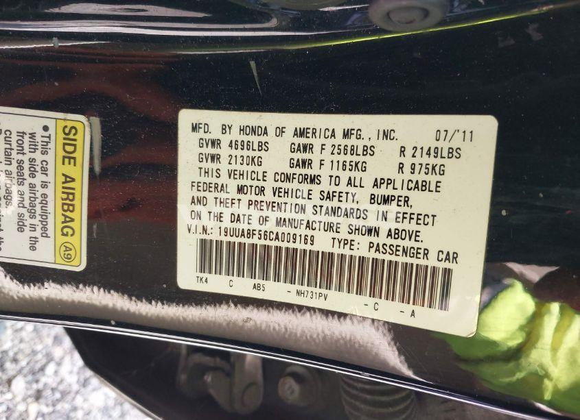 Photo 9 of 2012 Acura Tl 3.5 (VIN 19UUA8F56CA009169)