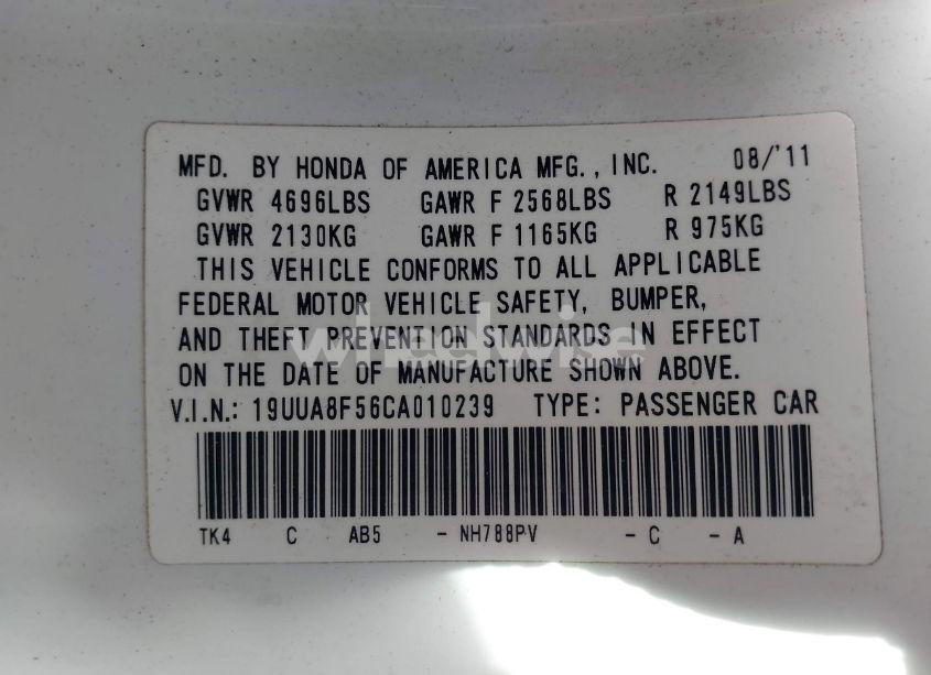 Photo 9 of 2012 Acura Tl 3.5 (VIN 19UUA8F56CA010239)