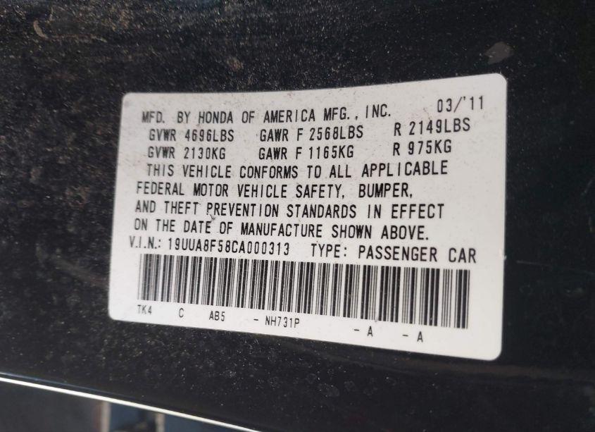 Photo 9 of 2012 Acura Tl 3.5 (VIN 19UUA8F58CA000313)