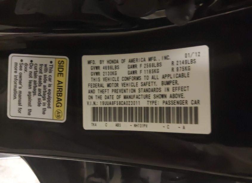 Photo 9 of 2012 Acura Tl 3.5 (VIN 19UUA8F58CA023011)