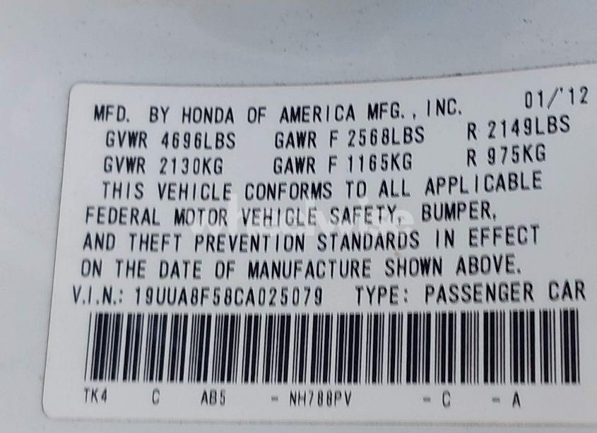 Photo 9 of 2012 Acura Tl 3.5 (VIN 19UUA8F58CA025079)