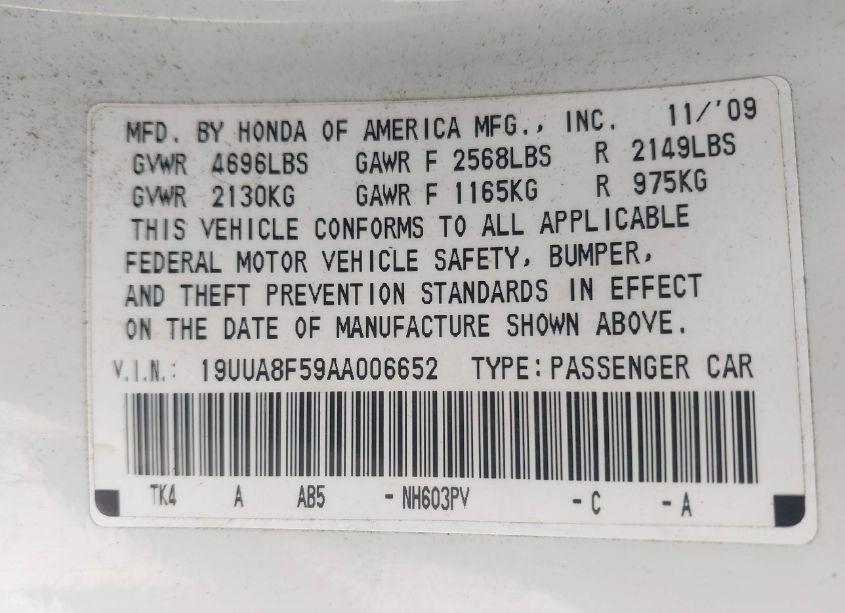 Photo 9 of 2010 Acura Tl 3.5 (VIN 19UUA8F59AA006652)