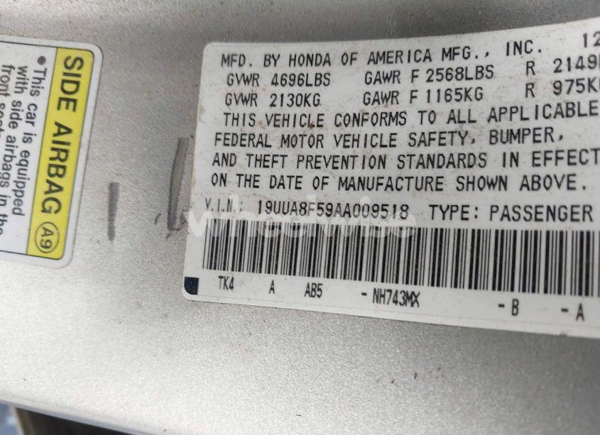 Photo 9 of 2010 Acura Tl 3.5 (VIN 19UUA8F59AA009518)