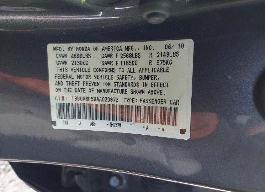 Photo 9 of 2010 Acura Tl 3.5 (VIN 19UUA8F59AA020972)