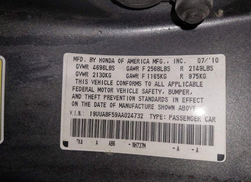 Photo 9 of 2010 Acura Tl 3.5 (VIN 19UUA8F59AA024732)