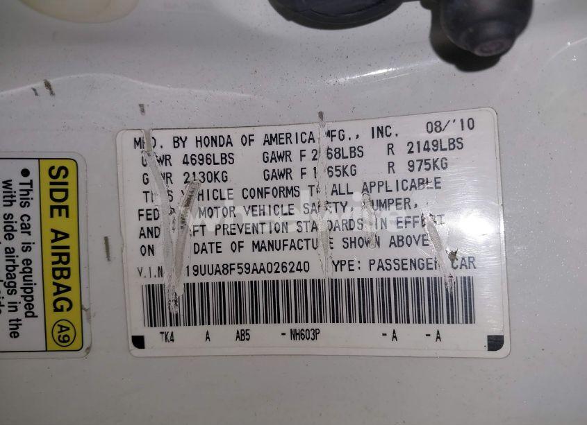 Photo 9 of 2010 Acura Tl 3.5 (VIN 19UUA8F59AA026240)